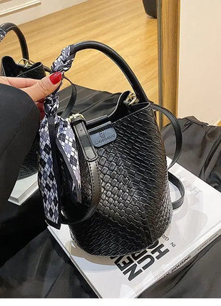 Bolso tipo cubo tejido a mano para mujer, Mini bolso tipo cubo con cadena, bandolera para mujer, bolso Hobo de verano