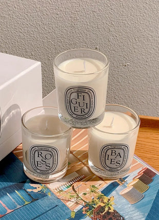 Vela de aromaterapia, velas aromáticas de plantas naturales, fragancia francesa, regalo aromático de compañero de aire duradero fresco y elegante