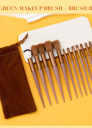 Juego de brochas de maquillaje, 13 piezas, rostro, delineador de ojos, base, corrector, sombra de ojos, juego de brochas de maquillaje para viajes y uso diario
