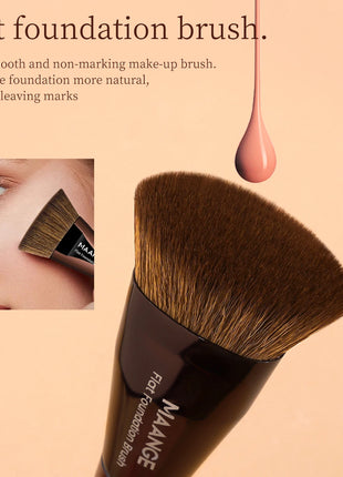 MAANGE, 1 unidad, brocha de maquillaje para base plana, pelo denso y suave, impecable para crema líquida, maquillaje, pulido, mezcla de cobertura