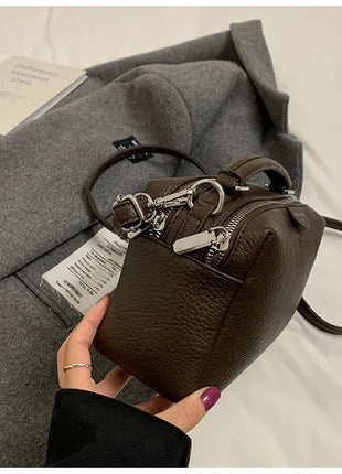 Nuevos bolsos cruzados de moda, bolso de cuero PU para mujer, bolso de mano Simple de alta calidad, bolso Boston Vintage, bolsos de hombro para mujer