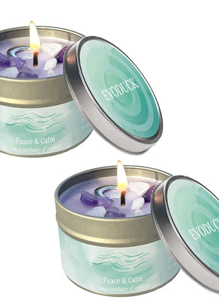 Velas perfumadas de 3 oz, aroma de lavanda y manzanilla con cristales curativos, ideales para regalos navideños, Navidad/Halloween y decoración del hogar