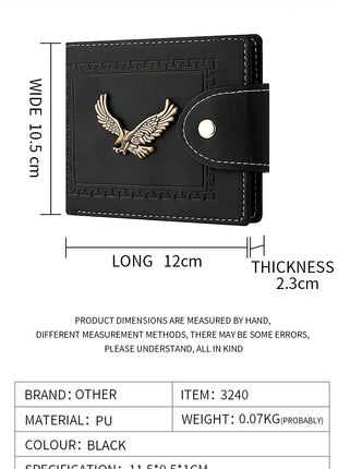 Cartera para hombre, cartera corta para hombre, moda juvenil, personalidad, cuero Pu, tarjetero, tarjetero, cartera plegable