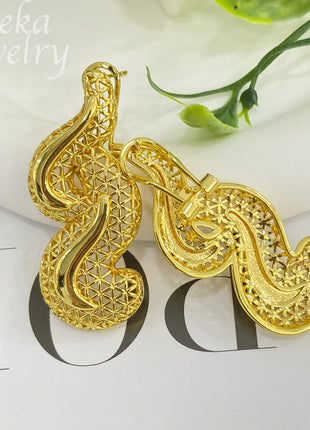 Conjuntos de joyería dorada de Dubái para mujer, collar nupcial italiano de lujo, pendientes colgantes, accesorios para fiesta de boda, regalos para mujer