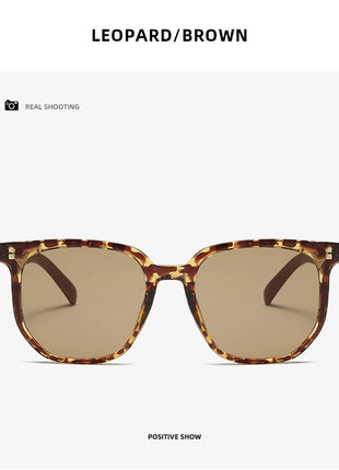 Gafas de sol clásicas de grano de madera para hombre y mujer, lentes de sol cuadradas de gran tamaño Retro, moda masculina y femenina, gafas de sol para conducir para vacaciones de verano