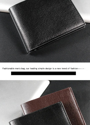 Cartera para hombre, billeteras de cuero genuino para hombre, producto Premium, billeteras de Cuero de vaca Real para hombre, Walet corto negro, Portefeuille Homme