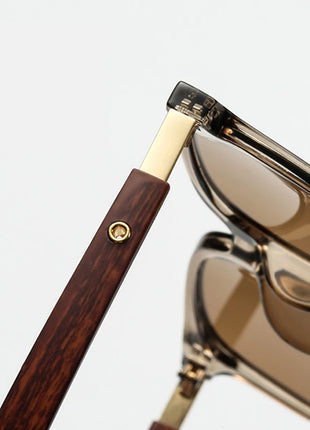 Gafas de sol clásicas de grano de madera para hombre y mujer, lentes de sol cuadradas de gran tamaño Retro, moda masculina y femenina, gafas de sol para conducir para vacaciones de verano