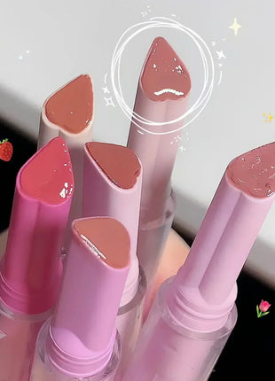 Lápiz labial hidratante, resistente al agua, esmalte de labios de gelatina, espejo de agua, brillo de labios en forma de corazón, taza antiadherente, cosmético coreano