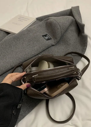 Nuevos bolsos cruzados de moda, bolso de cuero PU para mujer, bolso de mano Simple de alta calidad, bolso Boston Vintage, bolsos de hombro para mujer