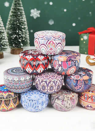 1 paquete de velas de aromaterapia con fragancia de jamón, velas de aromaterapia con lata pequeña, disponible en una flor de té blanca, hierba de cola de zorra, jazmín, vainilla, fresía, aroma de leche de coco