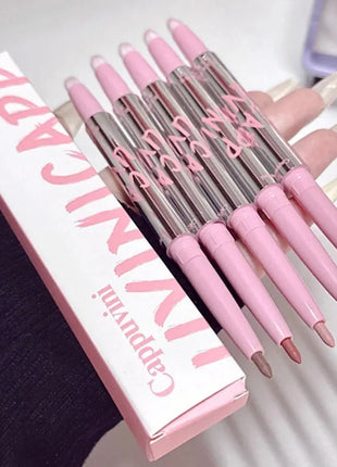 Delineador de labios desnudo con pincel de labios Cappuvini Maquillaje de labios de estilo coreano Lápiz labial mate de terciopelo de larga duración