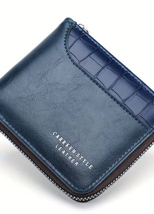 Cartera de cuero para hombre, monedero de lujo para hombre, tarjeteros con cremallera y bolsillo para monedas, billeteras Rfid, regalos para hombre, bolsa de dinero