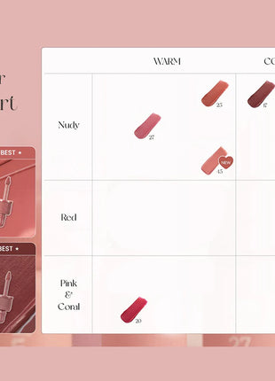 PERIPERA INK VELVET, Textura de Terciopelo, Suave y No Resecante, Acabado Mate, Larga Duración y Alta Pigmentación, Estilo Moderno, K-Beauty, Maquillaje Coreano