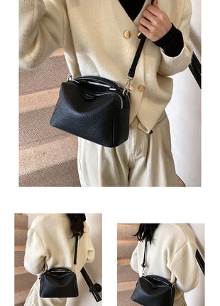 Nuevos bolsos cruzados de moda, bolso de cuero PU para mujer, bolso de mano Simple de alta calidad, bolso Boston Vintage, bolsos de hombro para mujer