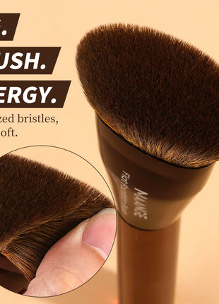 MAANGE, 1 unidad, brocha de maquillaje para base plana, pelo denso y suave, impecable para crema líquida, maquillaje, pulido, mezcla de cobertura