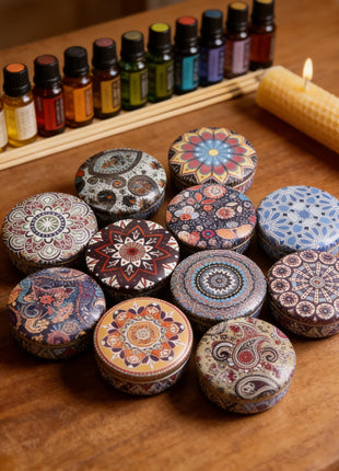 1 paquete de velas de aromaterapia con fragancia de jamón, velas de aromaterapia con lata pequeña, disponible en una flor de té blanca, hierba de cola de zorra, jazmín, vainilla, fresía, aroma de leche de coco