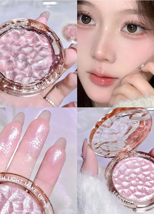 Paleta de contorno de brillo, polvo de alto brillo, brillo natural, corrector de contorno, luz duradera