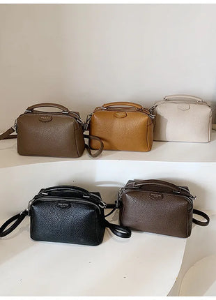 Nuevos bolsos cruzados de moda, bolso de cuero PU para mujer, bolso de mano Simple de alta calidad, bolso Boston Vintage, bolsos de hombro para mujer