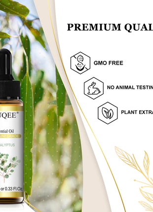 EUQEE 10ML aceites esenciales naturales eucalipto menta vainilla lavanda limón aceite de organo para humidificador DIY jabón, fabricación de velas