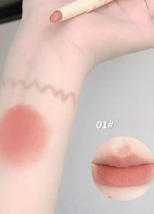 Pintalabios perlado mate de terciopelo, delineador de labios de doble punta, labios completos, delineador de labios desnudo, encantador, dulce, perrito