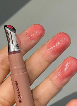 Brillo labial con vitamina E, suero labial hidratante y voluminizador, brillo labial con color, bálsamo labial humectante para labios brillantes, translúcidos y suaves.