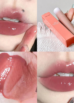 Cappuvini brillo de agua transparente de cuatro colores brillo de labios jugo hidratante brillo de labios fácil de aplicar lápiz labial de maquillaje de larga duración