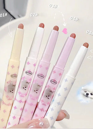 Pintalabios perlado mate de terciopelo, delineador de labios de doble punta, labios completos, delineador de labios desnudo, encantador, dulce, perrito