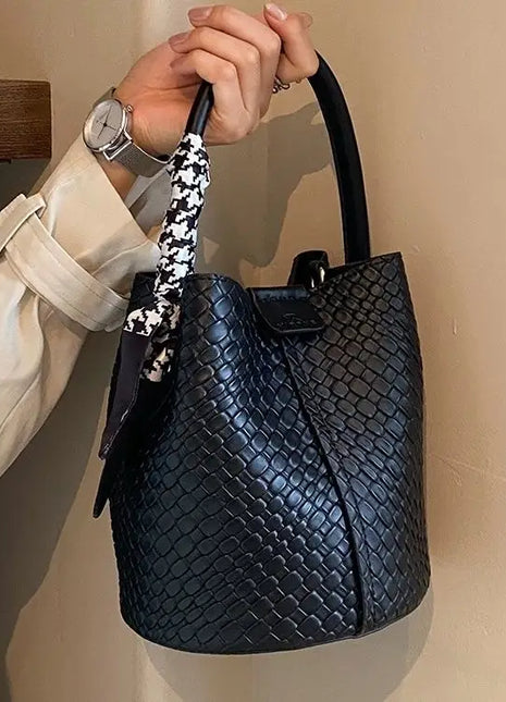 Bolso tipo cubo tejido a mano para mujer, Mini bolso tipo cubo con cadena, bandolera para mujer, bolso Hobo de verano