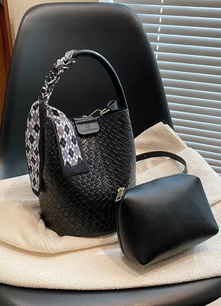 Bolso tipo cubo tejido a mano para mujer, Mini bolso tipo cubo con cadena, bandolera para mujer, bolso Hobo de verano