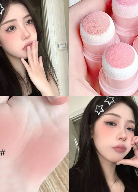Cappuvini Color rosa Natural colorete en barra colorete facial acariciando colorete en polvo para mejillas lindo estilo coreano