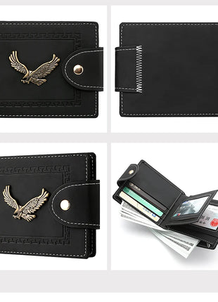 Cartera para hombre, cartera corta para hombre, moda juvenil, personalidad, cuero Pu, tarjetero, tarjetero, cartera plegable