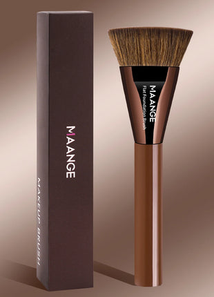 MAANGE, 1 unidad, brocha de maquillaje para base plana, pelo denso y suave, impecable para crema líquida, maquillaje, pulido, mezcla de cobertura