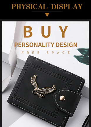 Cartera para hombre, cartera corta para hombre, moda juvenil, personalidad, cuero Pu, tarjetero, tarjetero, cartera plegable