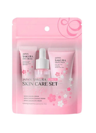 5/3 unids/set Sakura juegos para el cuidado de la piel crema Facial suero tóner limpiador Facial protector solar crema para ojos caja de regalo producto para el cuidado de la piel Facial