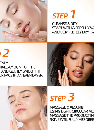 Suero de vitamina C con ácido hialurónico: rápida absorción, hidratación profunda, no graso, nutrición las 24 horas para una piel brillante instantánea