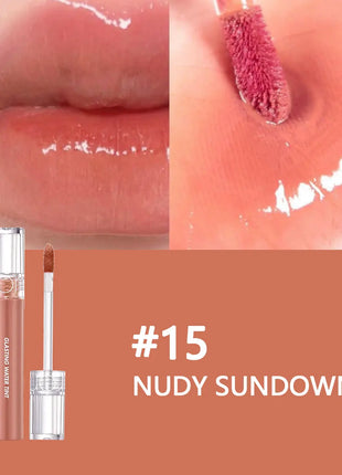 Rom&nd Brillo y tinte de agua brillante, textura brillante, ligero, no pegajoso, luminosidad transparente cristalina, K-Beauty, maquillaje coreano