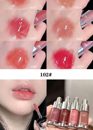 Brillo de labios para biberones Cappuvini: acabado de espejo hidratante, brillo de labios efecto vidrio para labios similares a la gelatina,