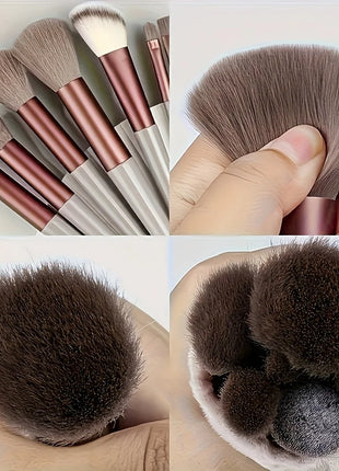 Juego de brochas de maquillaje, 13 piezas, rostro, delineador de ojos, base, corrector, sombra de ojos, juego de brochas de maquillaje para viajes y uso diario