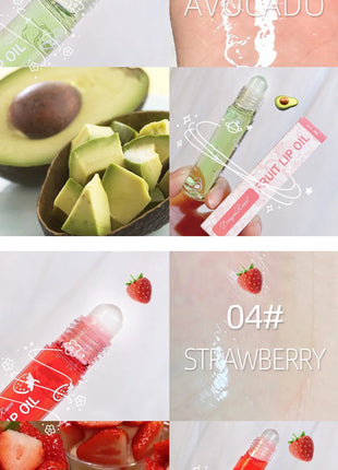 Aceite labial roll-on, brillo labial hidratante e hidratante, bálsamo labial nutritivo líquido para labios suaves y suaves, brillo duradero