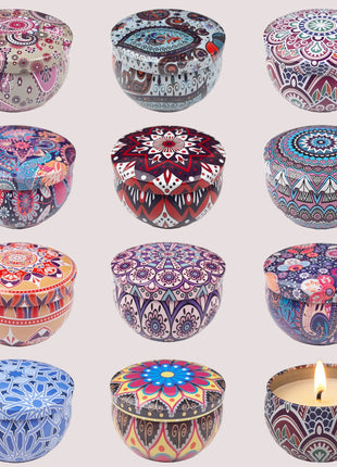 1 paquete de velas de aromaterapia con fragancia de jamón, velas de aromaterapia con lata pequeña, disponible en una flor de té blanca, hierba de cola de zorra, jazmín, vainilla, fresía, aroma de leche de coco