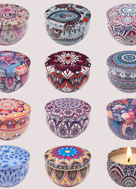 1 paquete de velas de aromaterapia con fragancia de jamón, velas de aromaterapia con lata pequeña, disponible en una flor de té blanca, hierba de cola de zorra, jazmín, vainilla, fresía, aroma de leche de coco