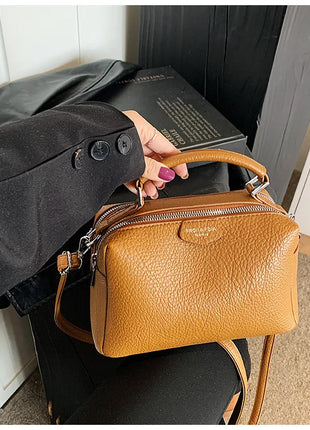 Nuevos bolsos cruzados de moda, bolso de cuero PU para mujer, bolso de mano Simple de alta calidad, bolso Boston Vintage, bolsos de hombro para mujer