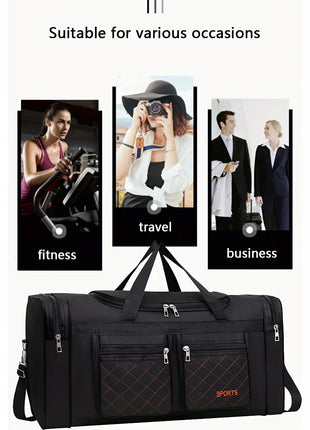 Bolsa de viaje de gran capacidad, estilo informal, múltiples compartimentos y bolsillos, perfecta para viajes cortos, bolsa de viaje deportiva