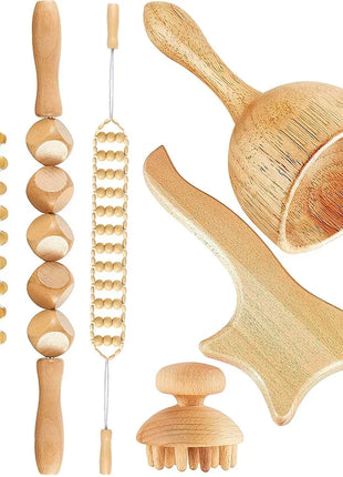 Herramientas de masaje de madera, masajeador de drenaje linfático de madera, herramientas anticelulíticas para dar forma al cuerpo para belleza, Gua Sha, alivio muscular dolorido