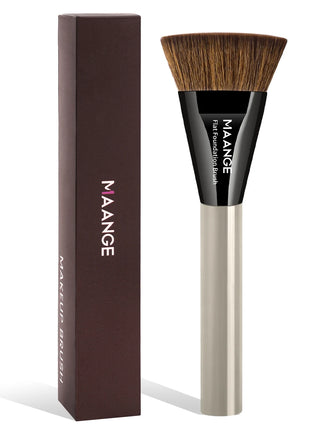 MAANGE, 1 unidad, brocha de maquillaje para base plana, pelo denso y suave, impecable para crema líquida, maquillaje, pulido, mezcla de cobertura