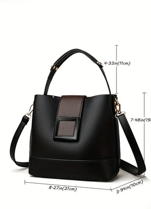 Elegant Solid Color Bucket Bag with Adjustable Shoulder Strap Versatile Crossbody Handbag for Women, Lightweight with Zipper.