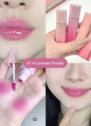 Cappuvini Nude Water Mist Lip Glaze Matte Velvet White Lip Gloss Lápiz labial de larga duración