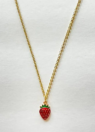 Conjunto de pendientes y collar de joyería de fresa, joyería independiente y2k
