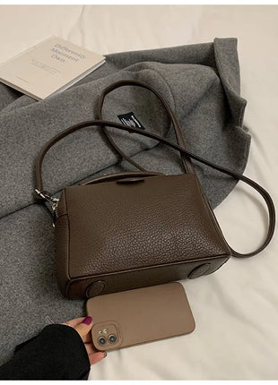 Nuevos bolsos cruzados de moda, bolso de cuero PU para mujer, bolso de mano Simple de alta calidad, bolso Boston Vintage, bolsos de hombro para mujer