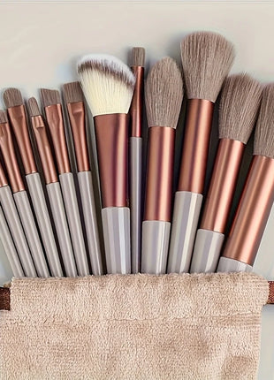 Juego de brochas de maquillaje, 13 piezas, rostro, delineador de ojos, base, corrector, sombra de ojos, juego de brochas de maquillaje para viajes y uso diario